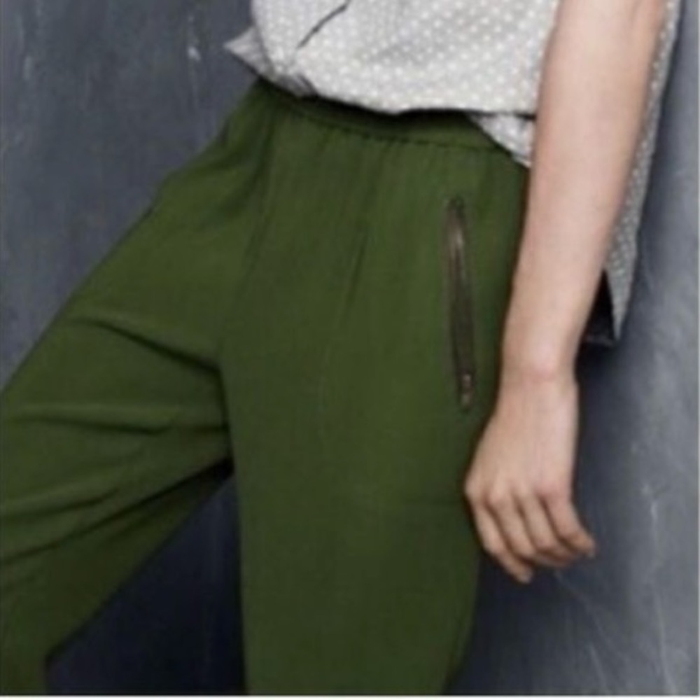 J. Crew Turner Green Crepe Jogger Pants
